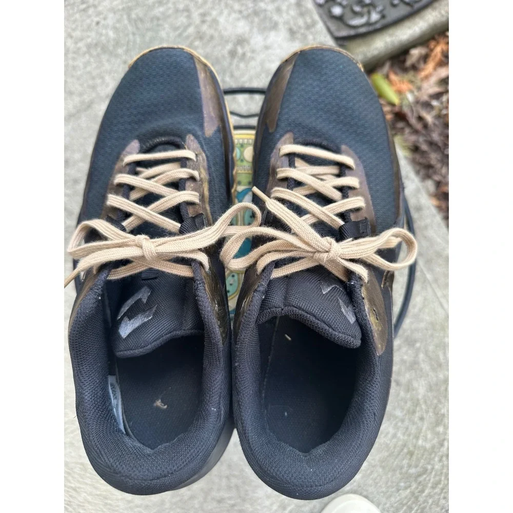 Nike Precision 6 Basketball Shoes Black Gold Men's Size 10‎ Low Top Sneakers